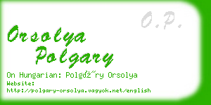 orsolya polgary business card